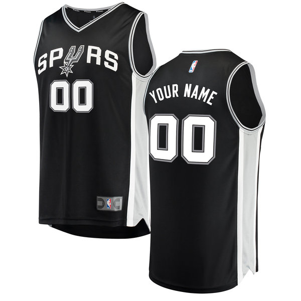 maglia bambino basket Custom 0 san antonio spurs nero 2020